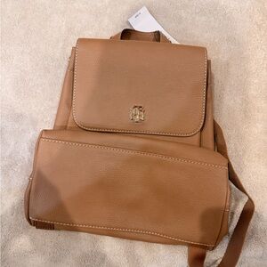 NWT Tommy Hilfiger Tan Leather Backpack